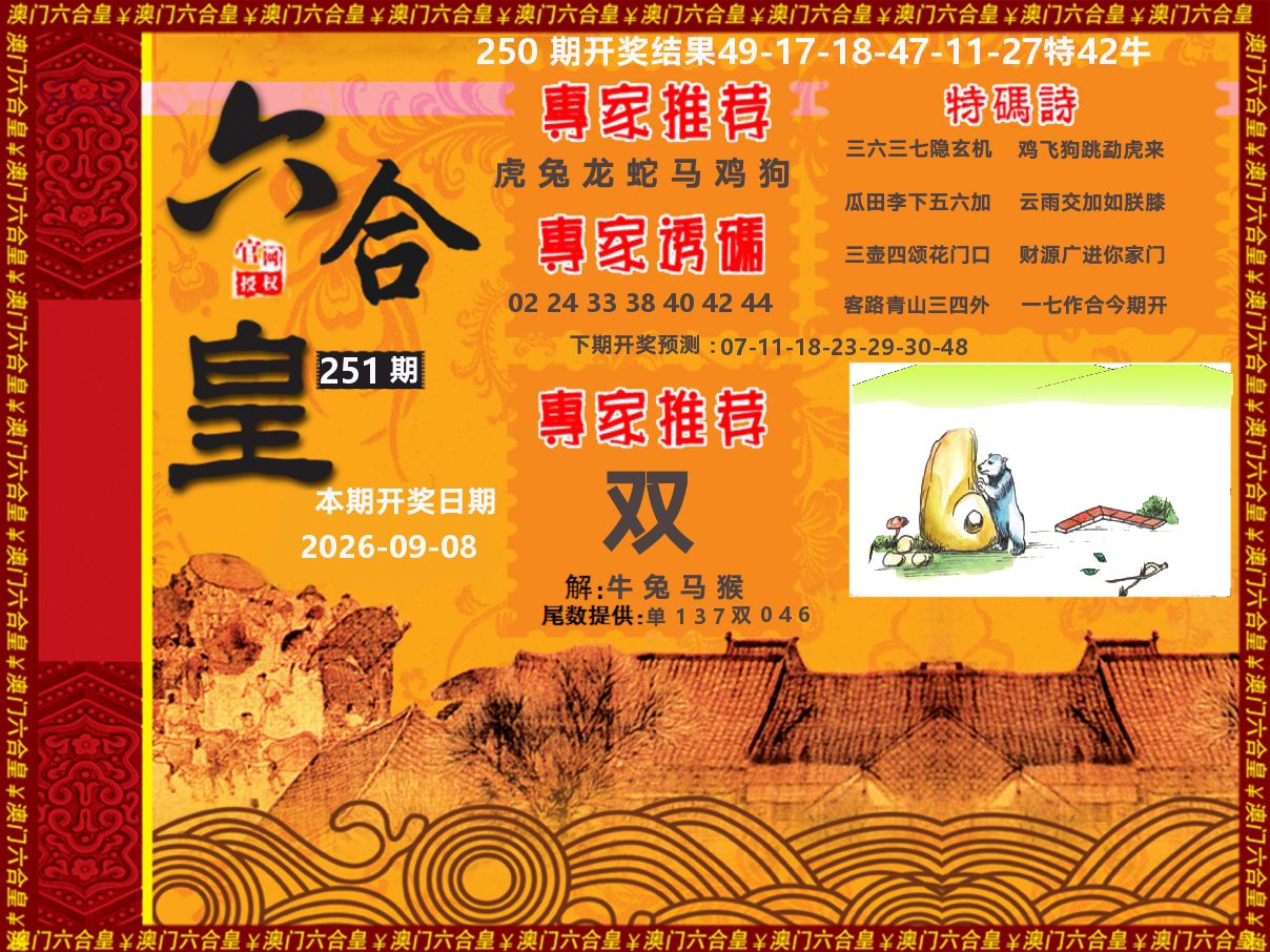 六合皇系列 第251期