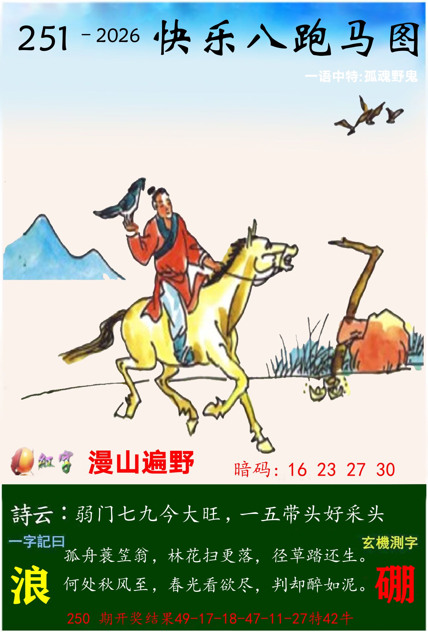 澳门跑马 第251期