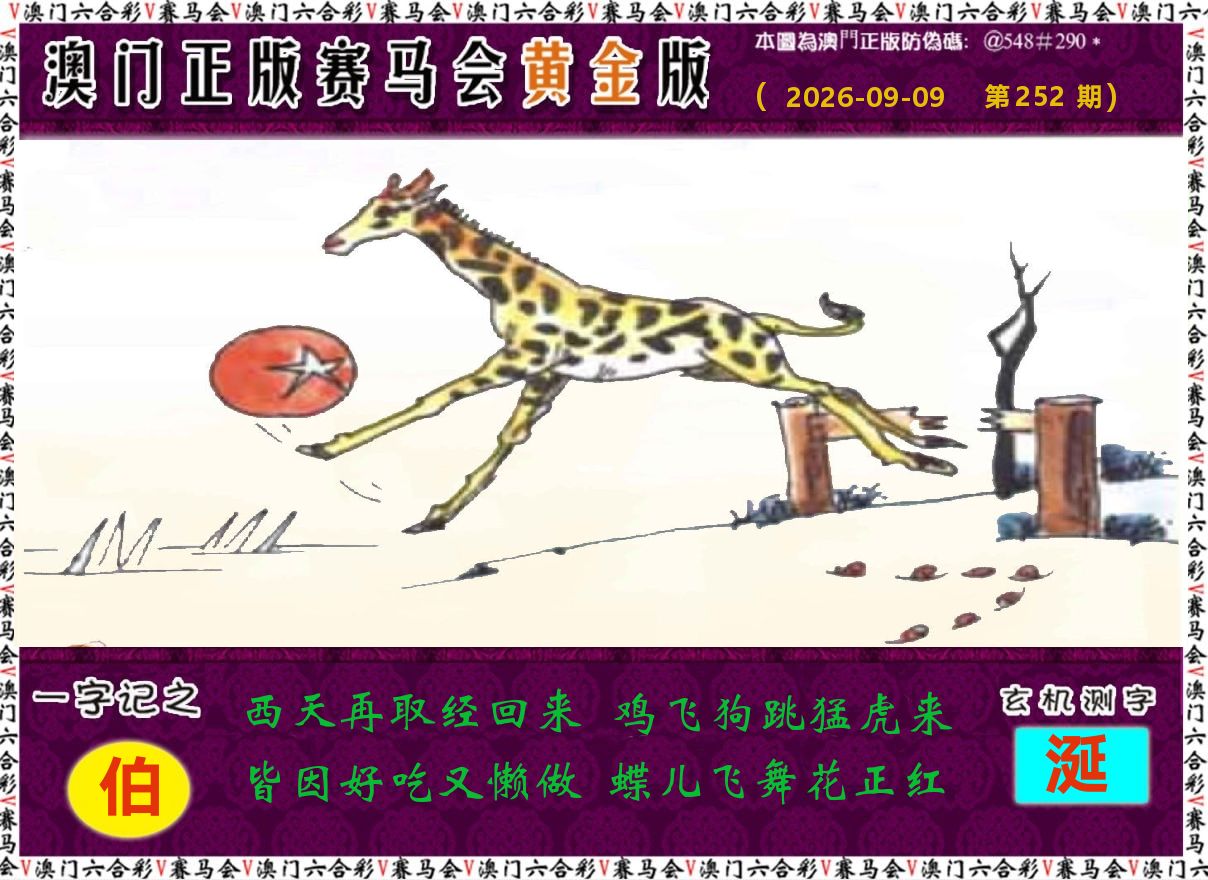 赛马会黄金版 第252期