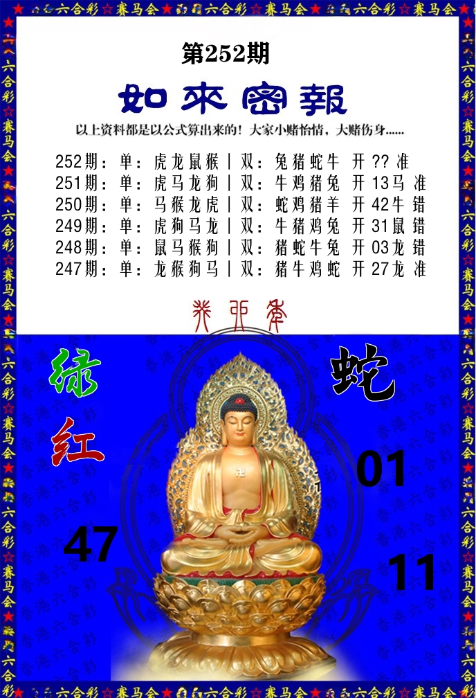 如来密报 第252期