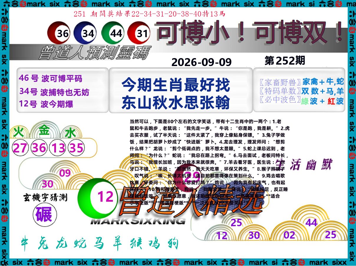 曾道人精选 第252期