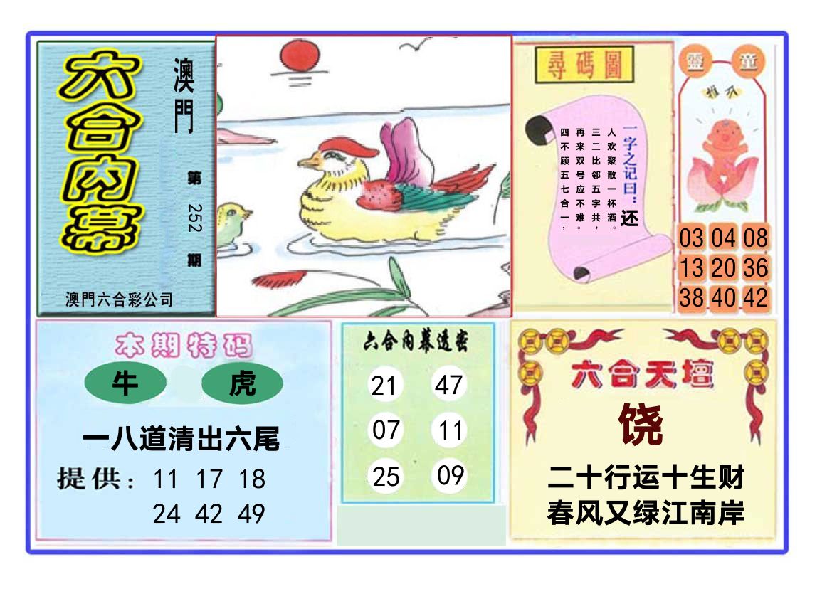 六合内幕 第252期
