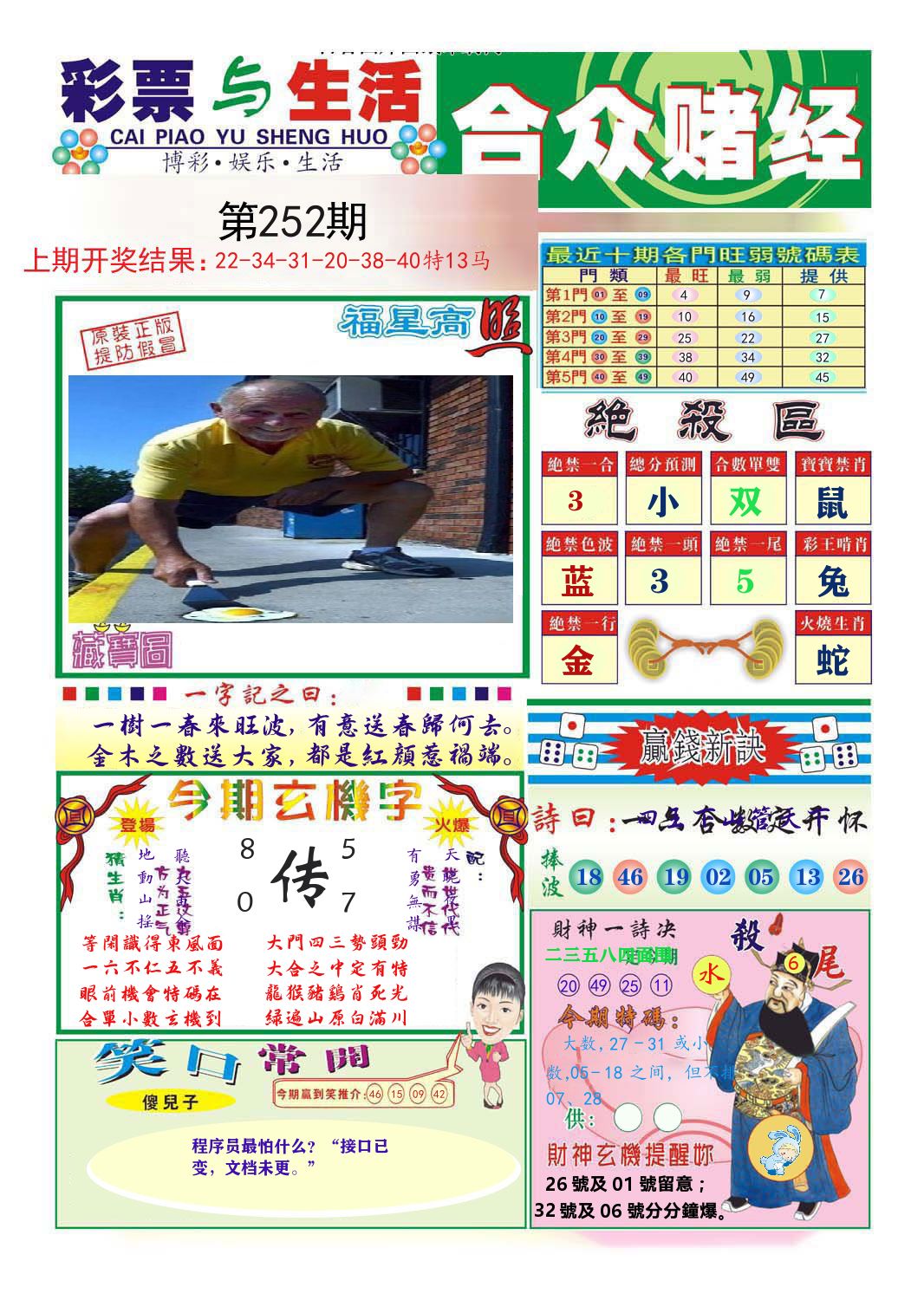 合众赌经 第252期