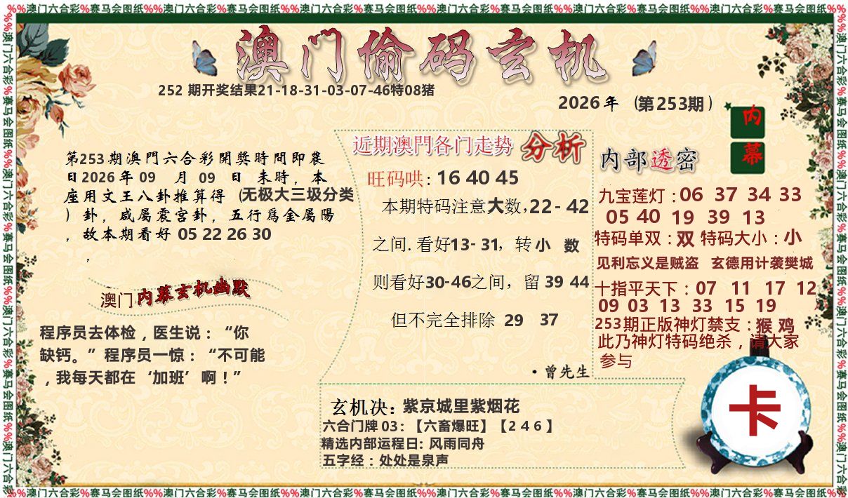 偷码玄机 第253期