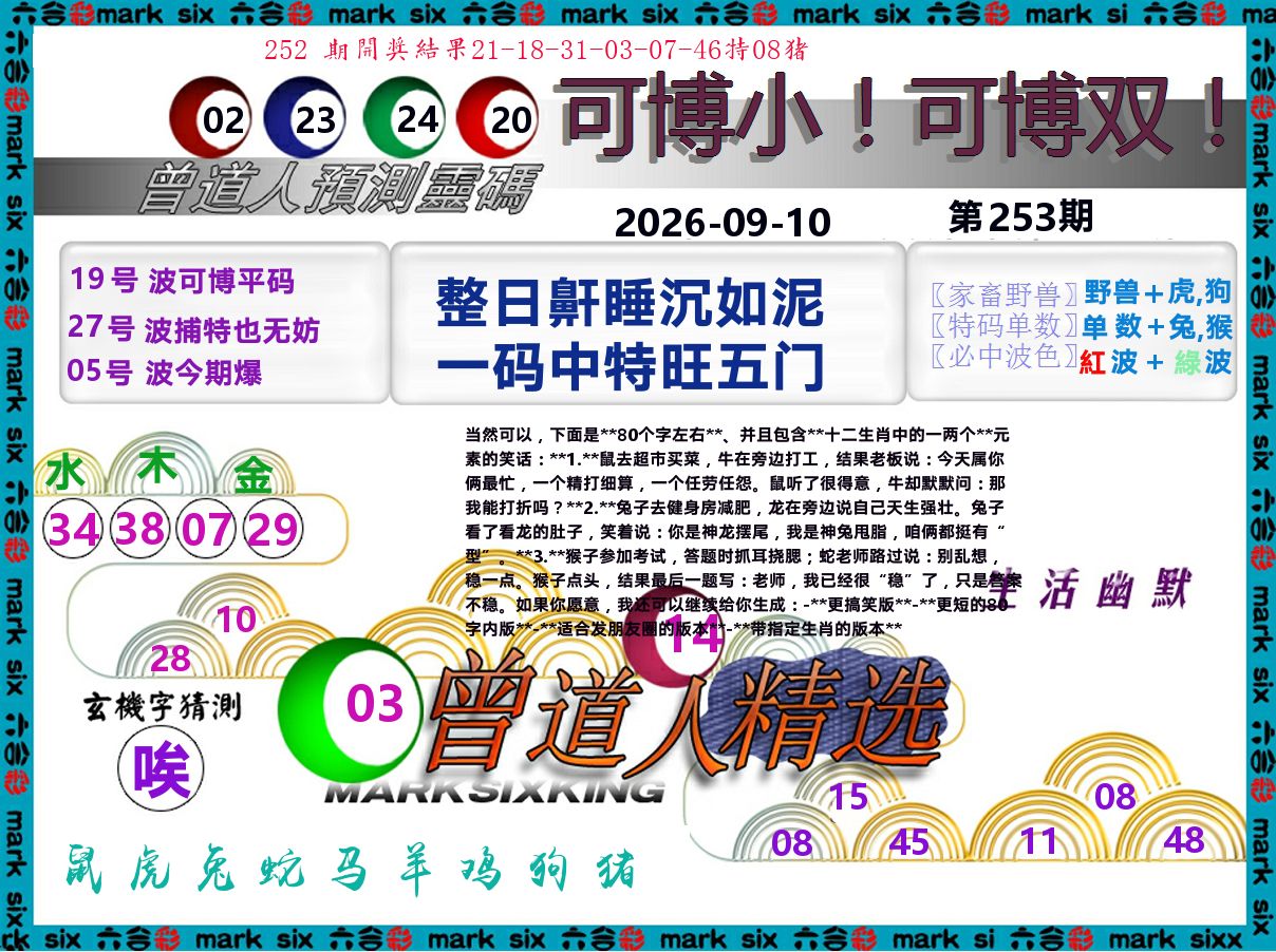 曾道人精选 第253期