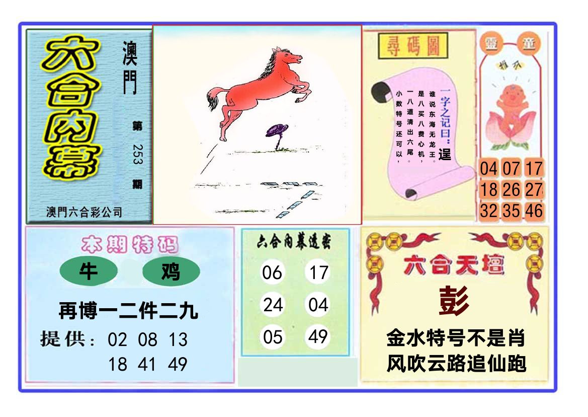 六合内幕 第253期