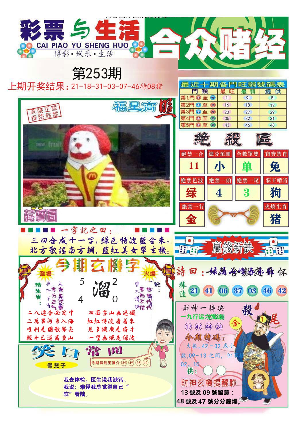 合众赌经 第253期