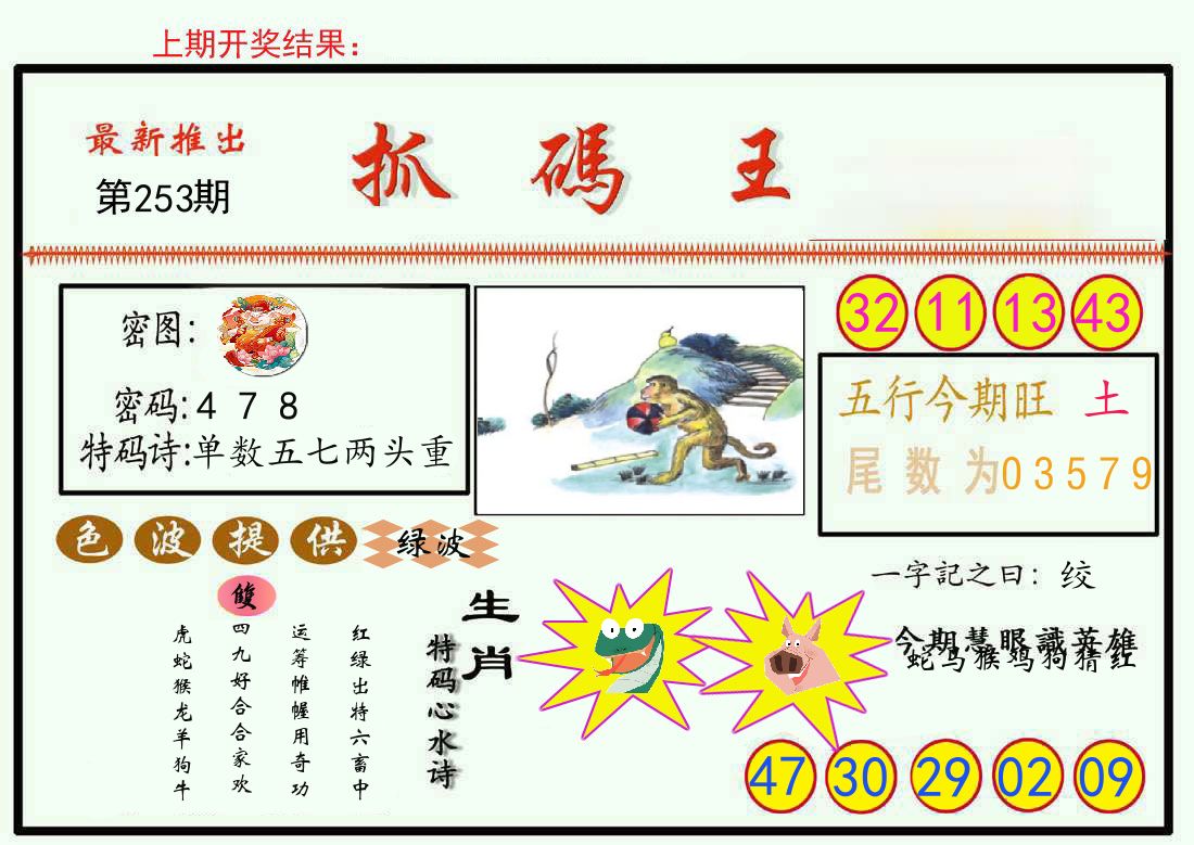 最新抓码王 第253期