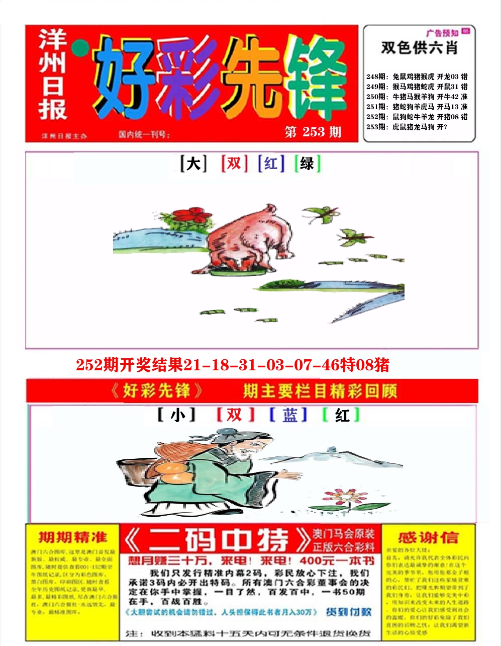 好彩先锋A 第253期