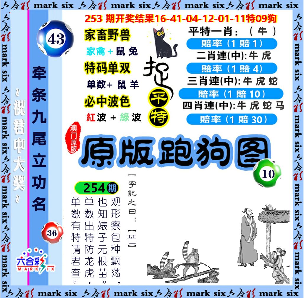原版跑狗图 第254期