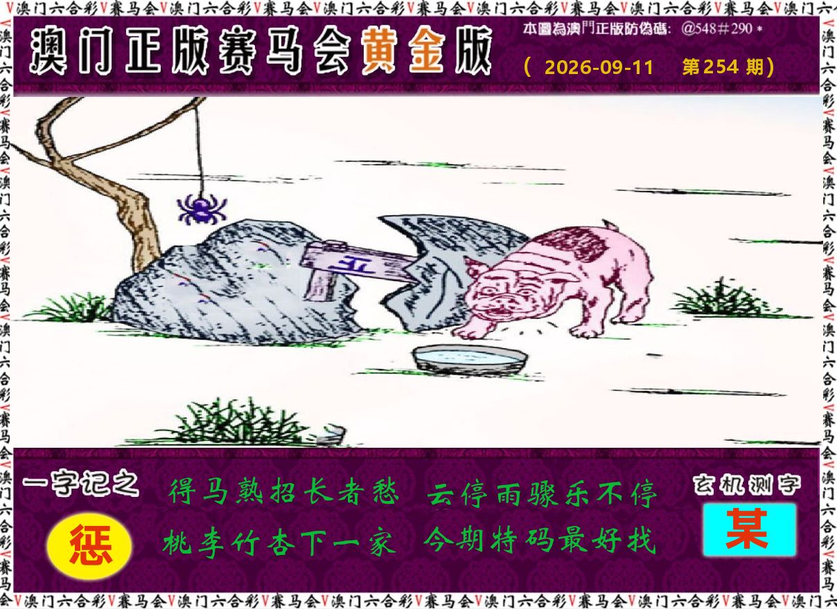 赛马会黄金版 第254期