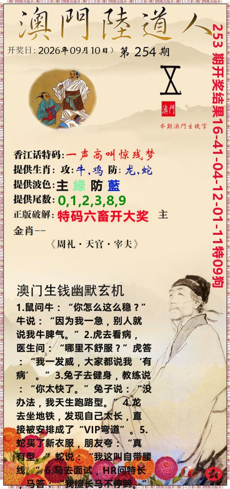 澳门陆道人 第254期
