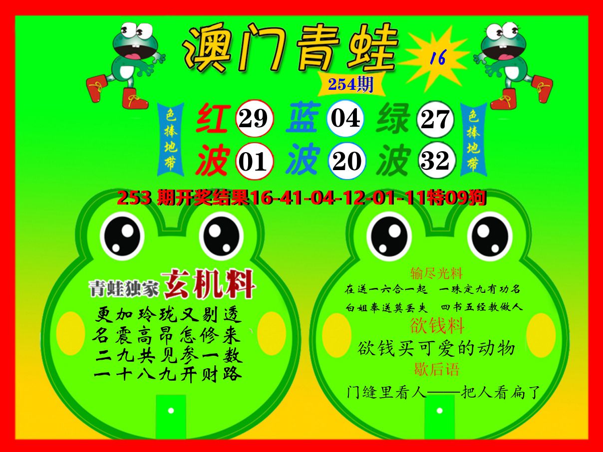青蛙系列16 第254期