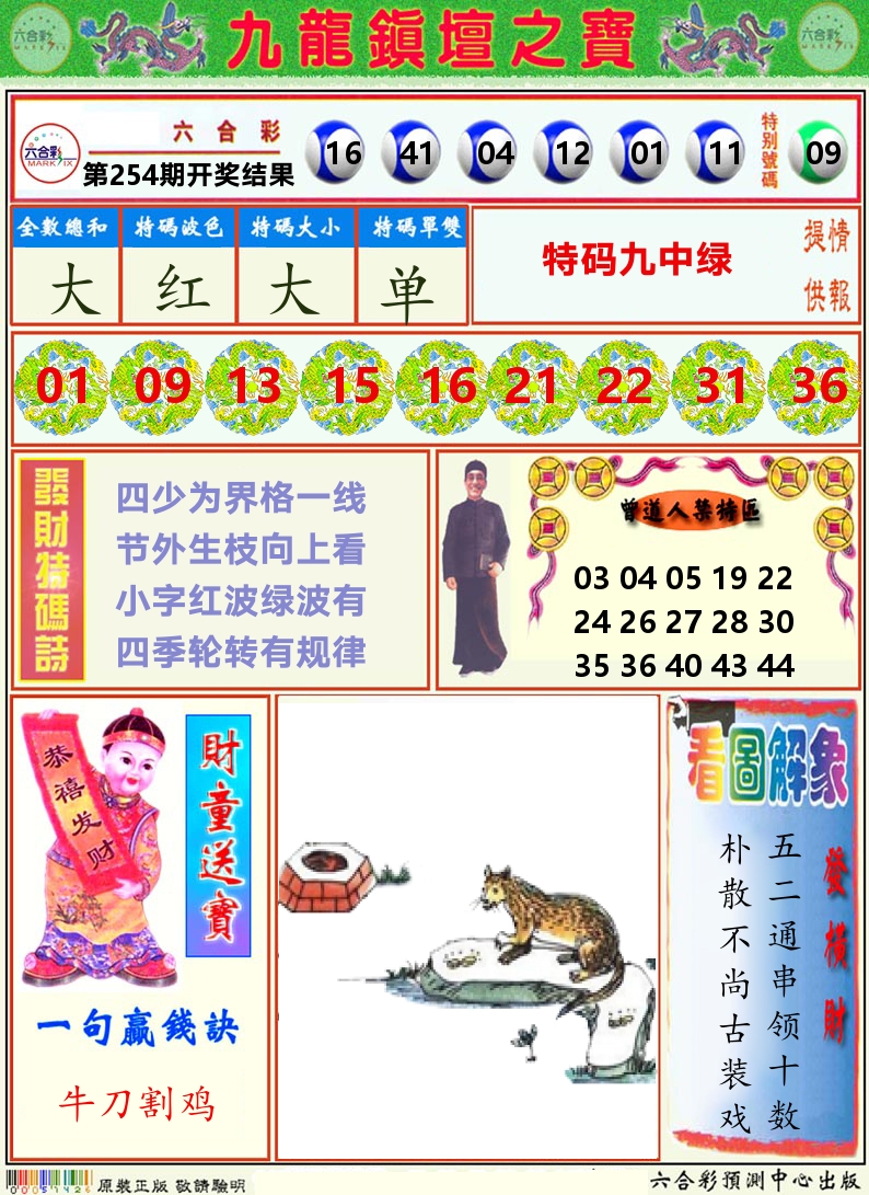 挂牌解特码A 第254期