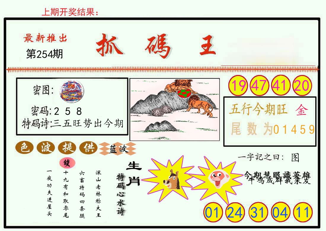 最新抓码王 第254期