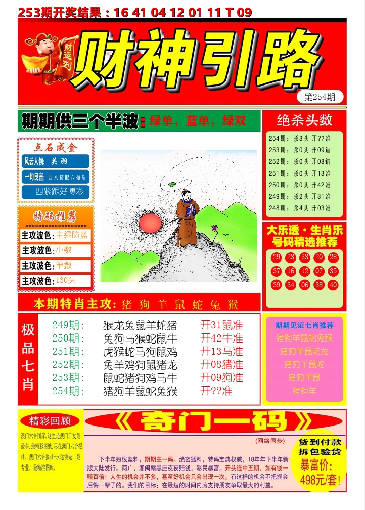 财神引路 第254期