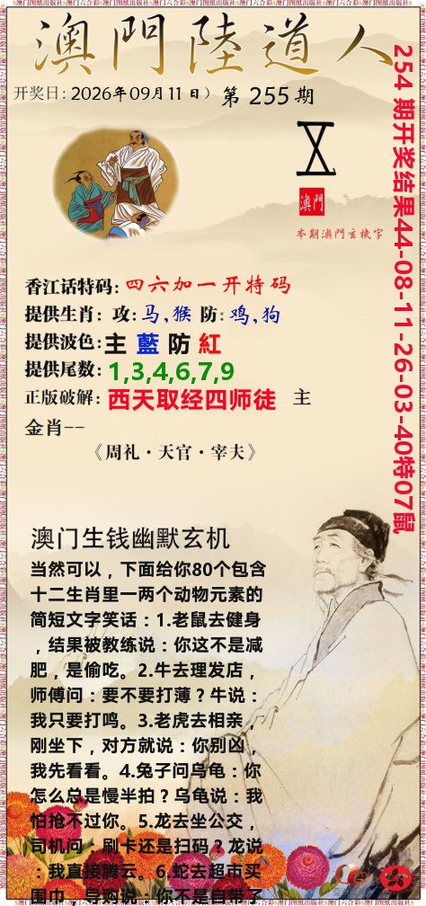 澳门陆道人 第255期