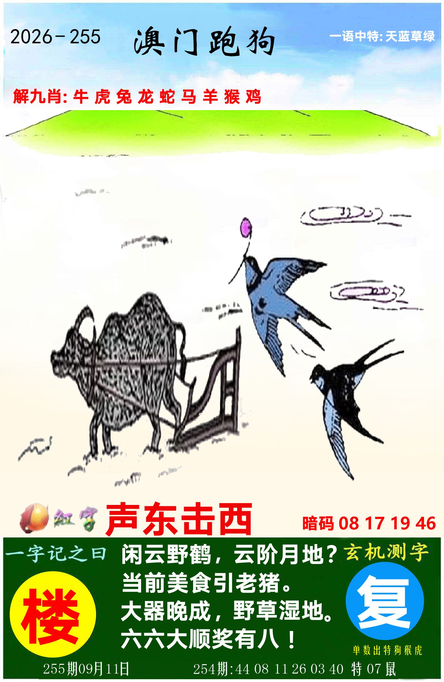澳门跑狗图 第255期