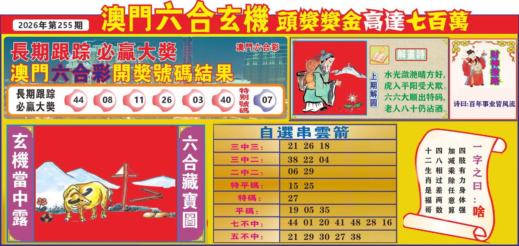 七星彩图C 第255期