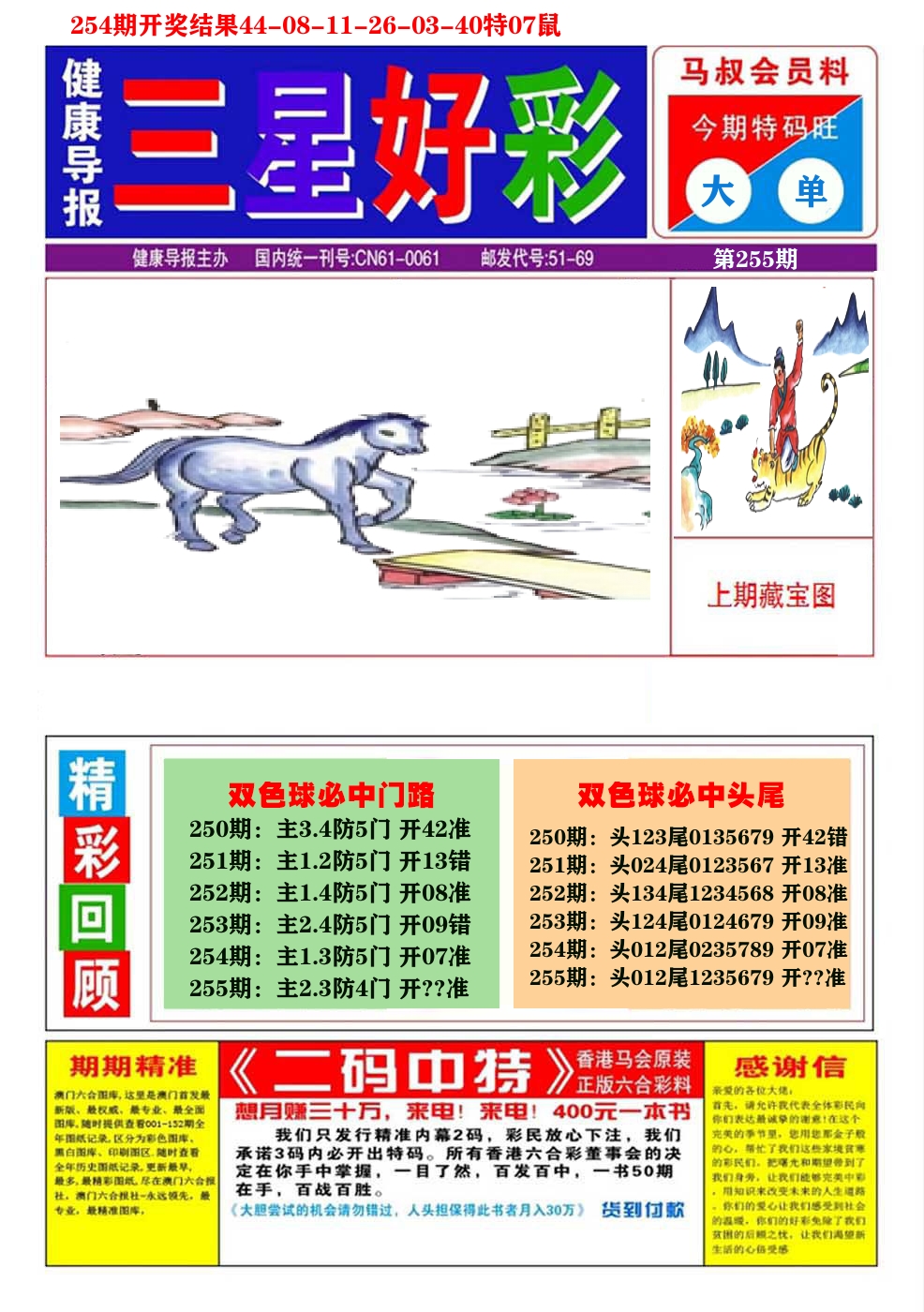 澳门三星好彩A 第255期