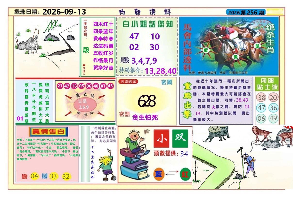 澳门内部透料A 第256期