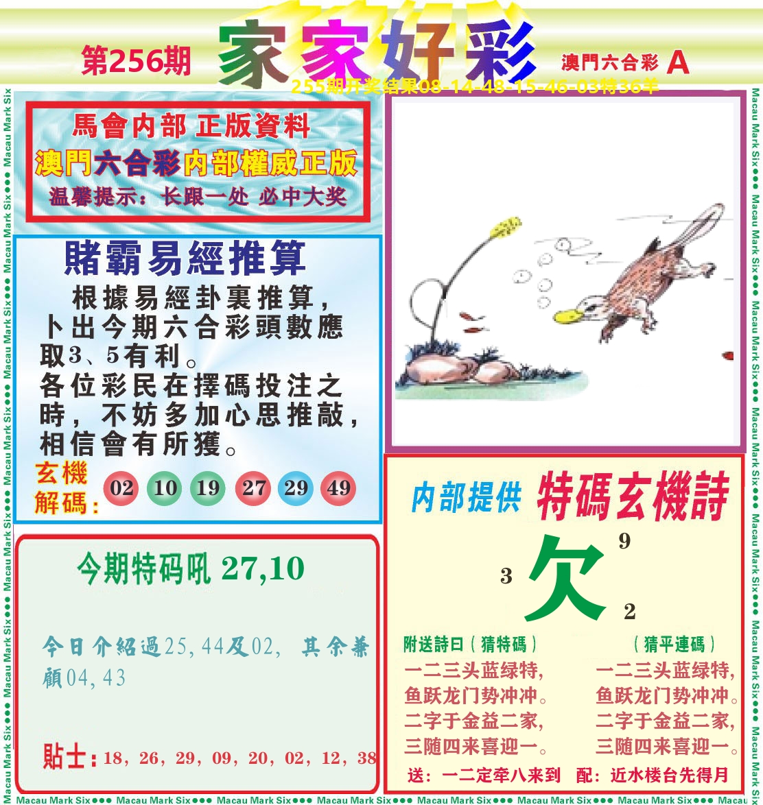 家家好彩A 第256期