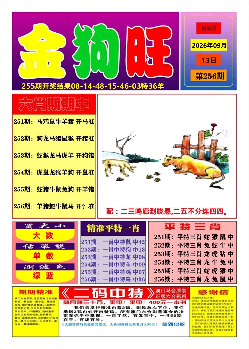 澳门金狗旺A 第256期
