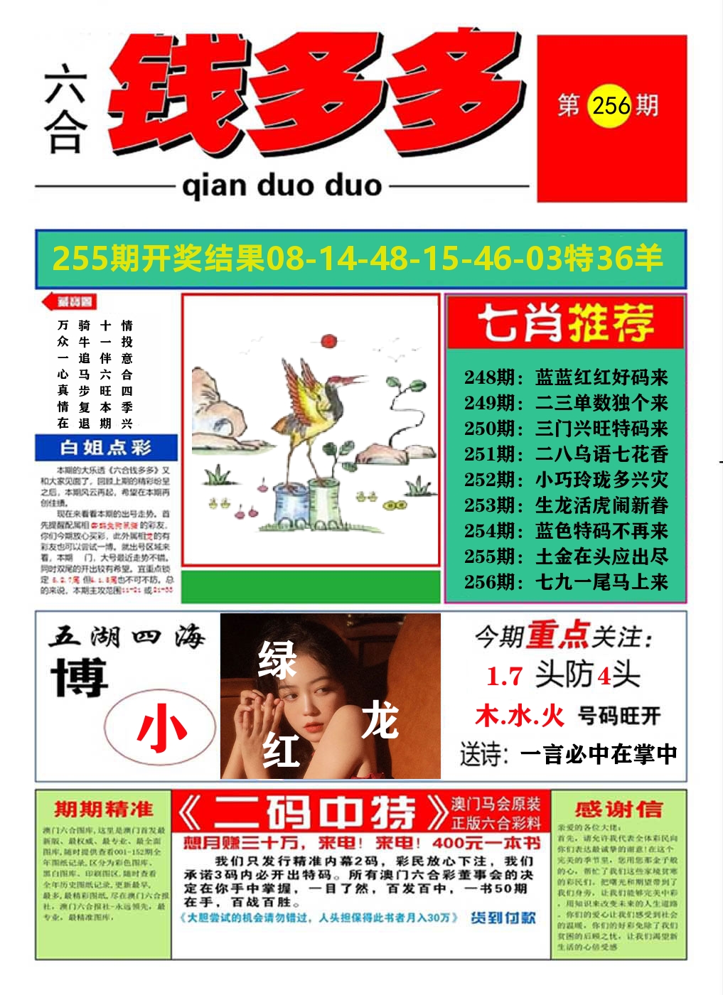 澳门钱多多A 第256期