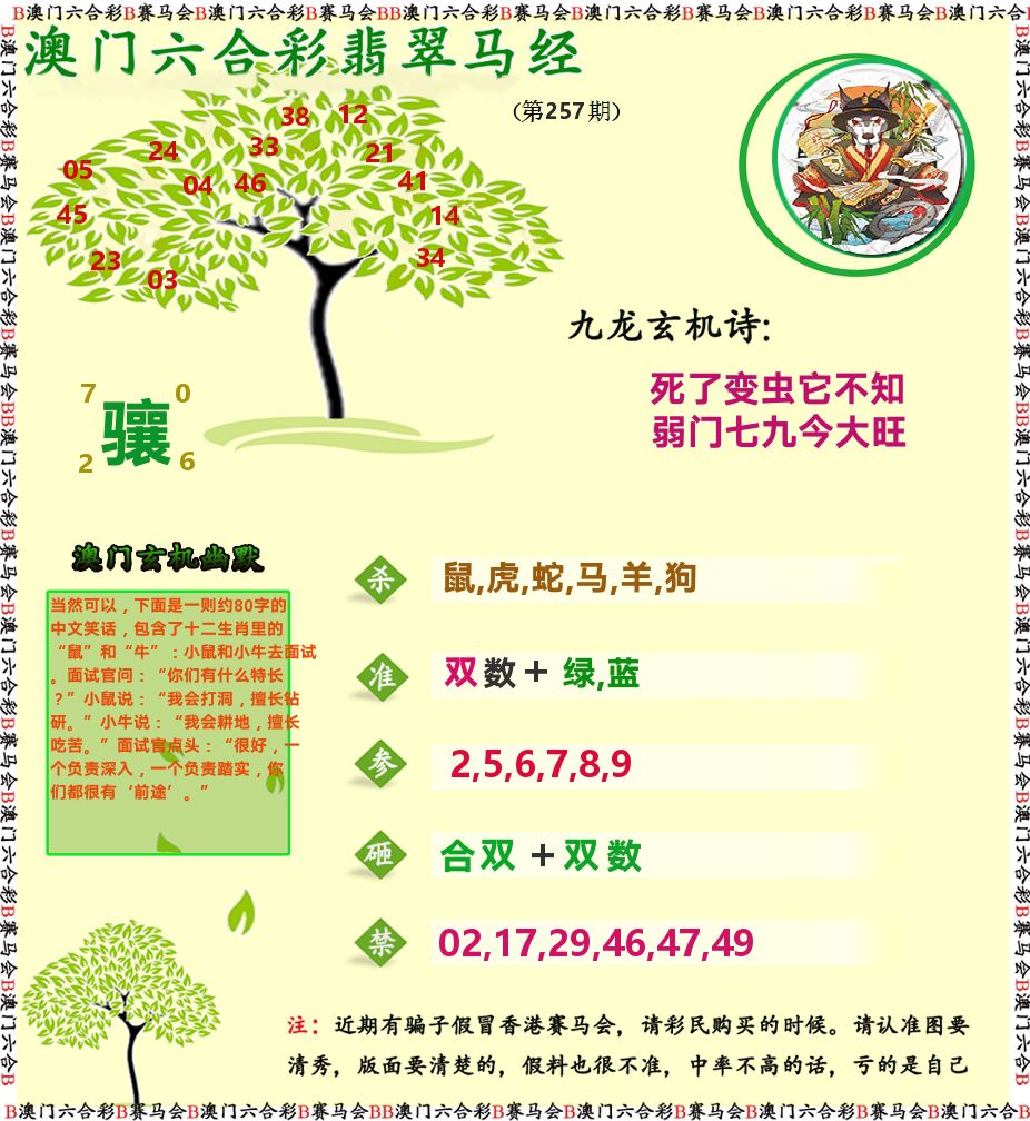 翡翠马经 第257期