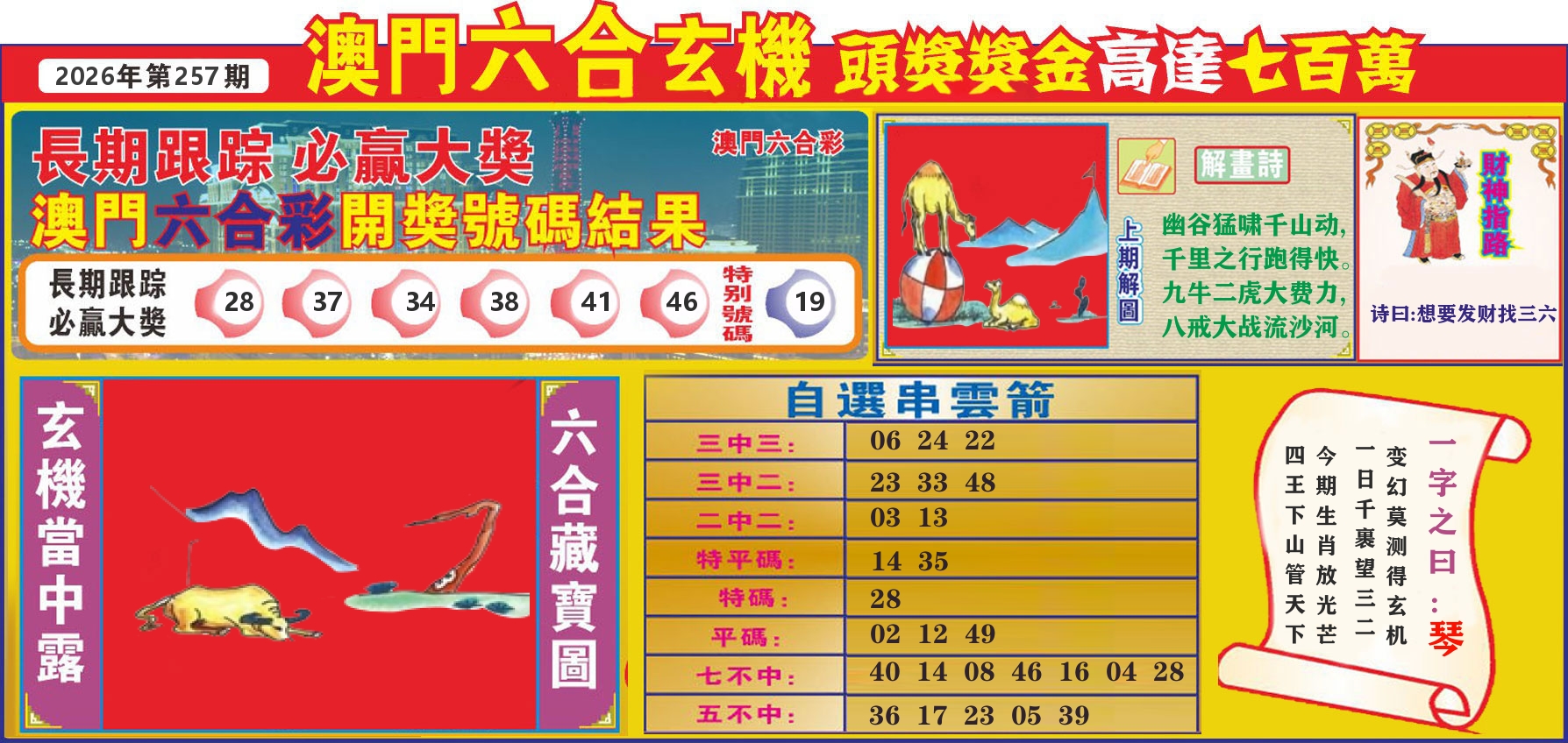 七星彩图C 第257期