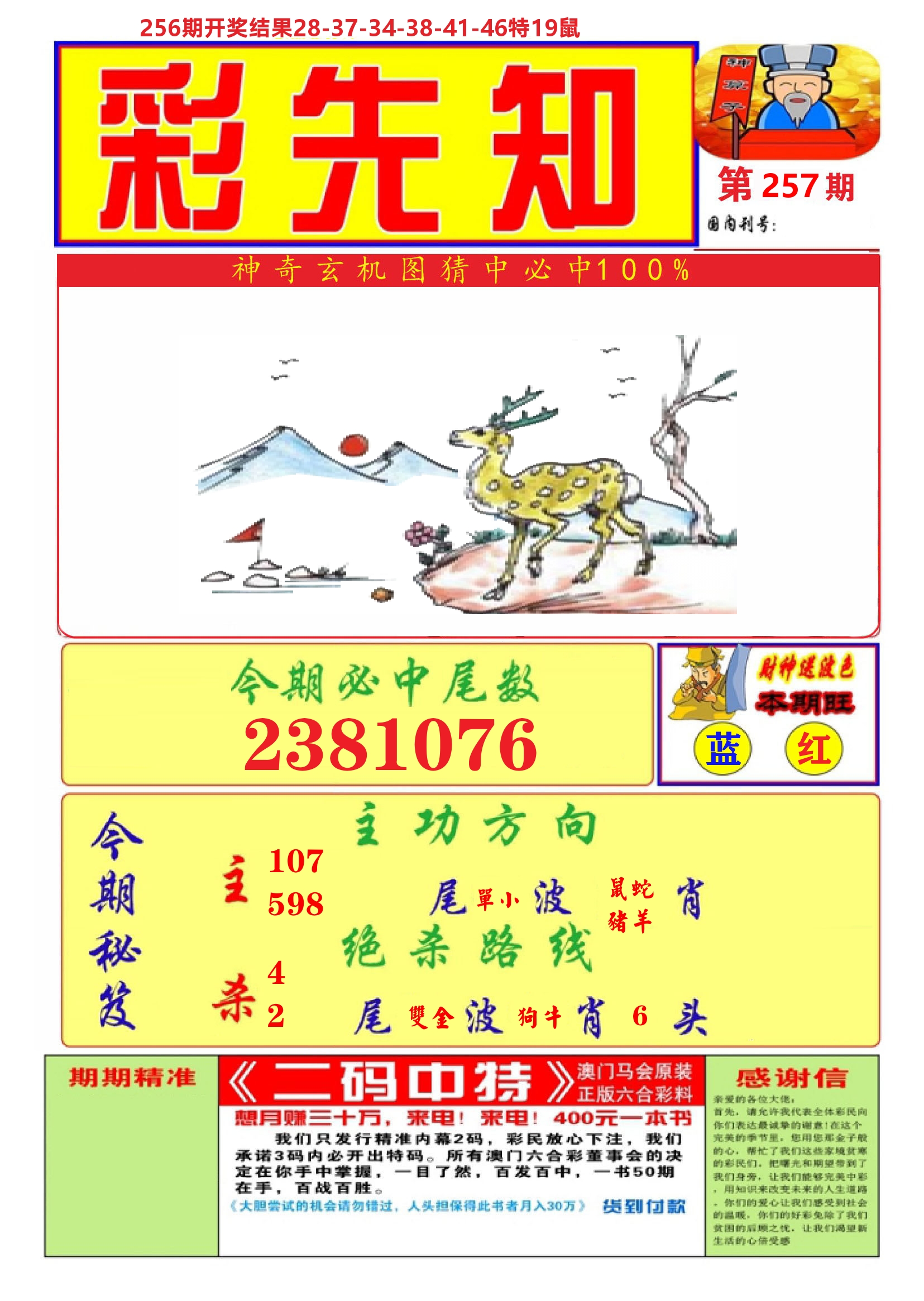 澳门彩先知A 第257期