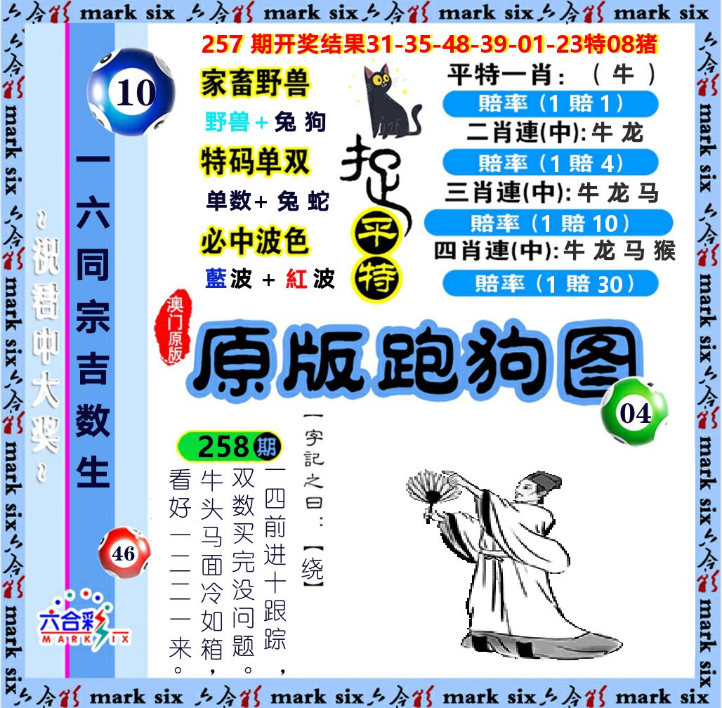 原版跑狗图 第258期