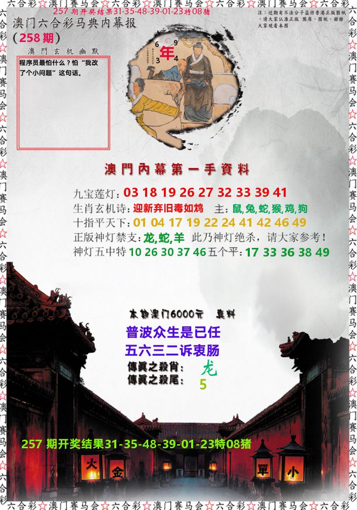 马经内幕报 第258期