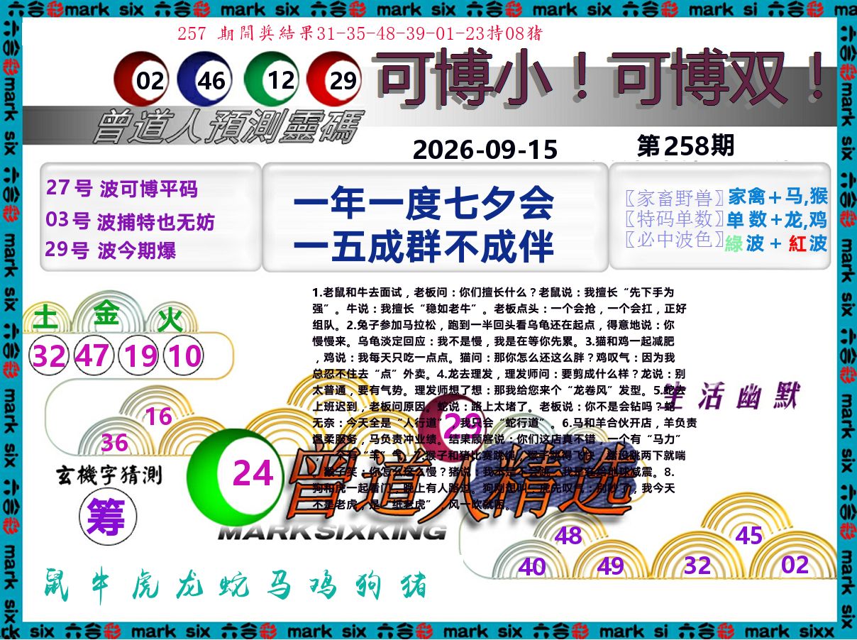 曾道人精选 第258期