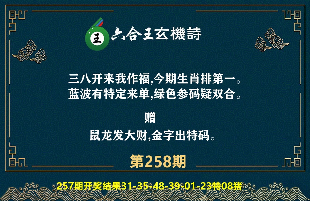 六合王玄机诗 第258期