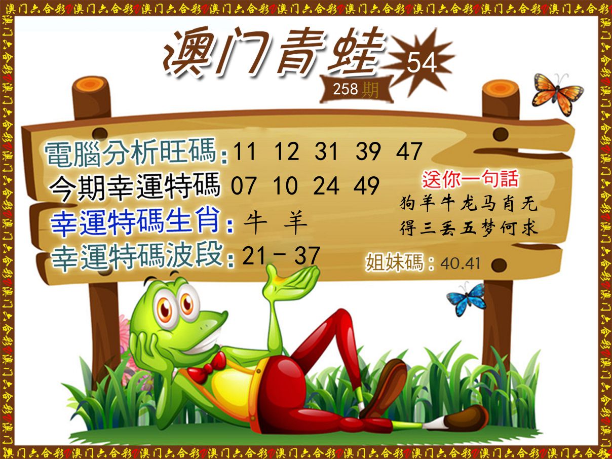 青蛙系列54 第258期