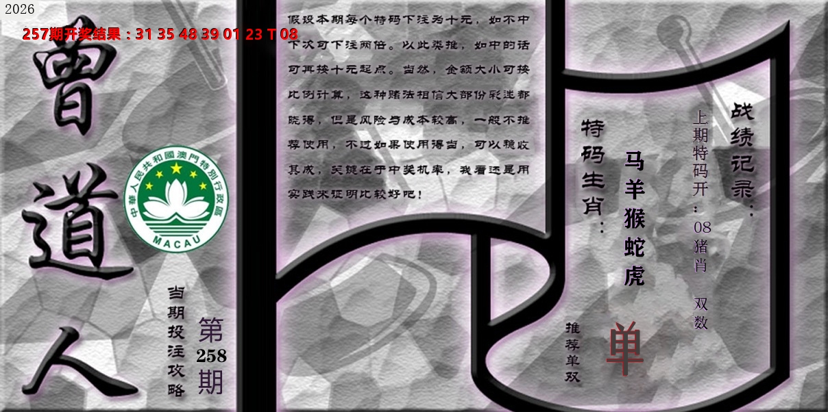 《曾道人攻略》 第258期