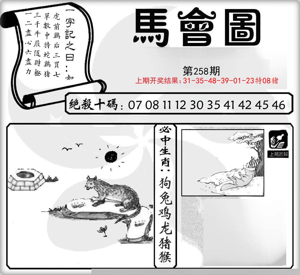 马会图 第258期