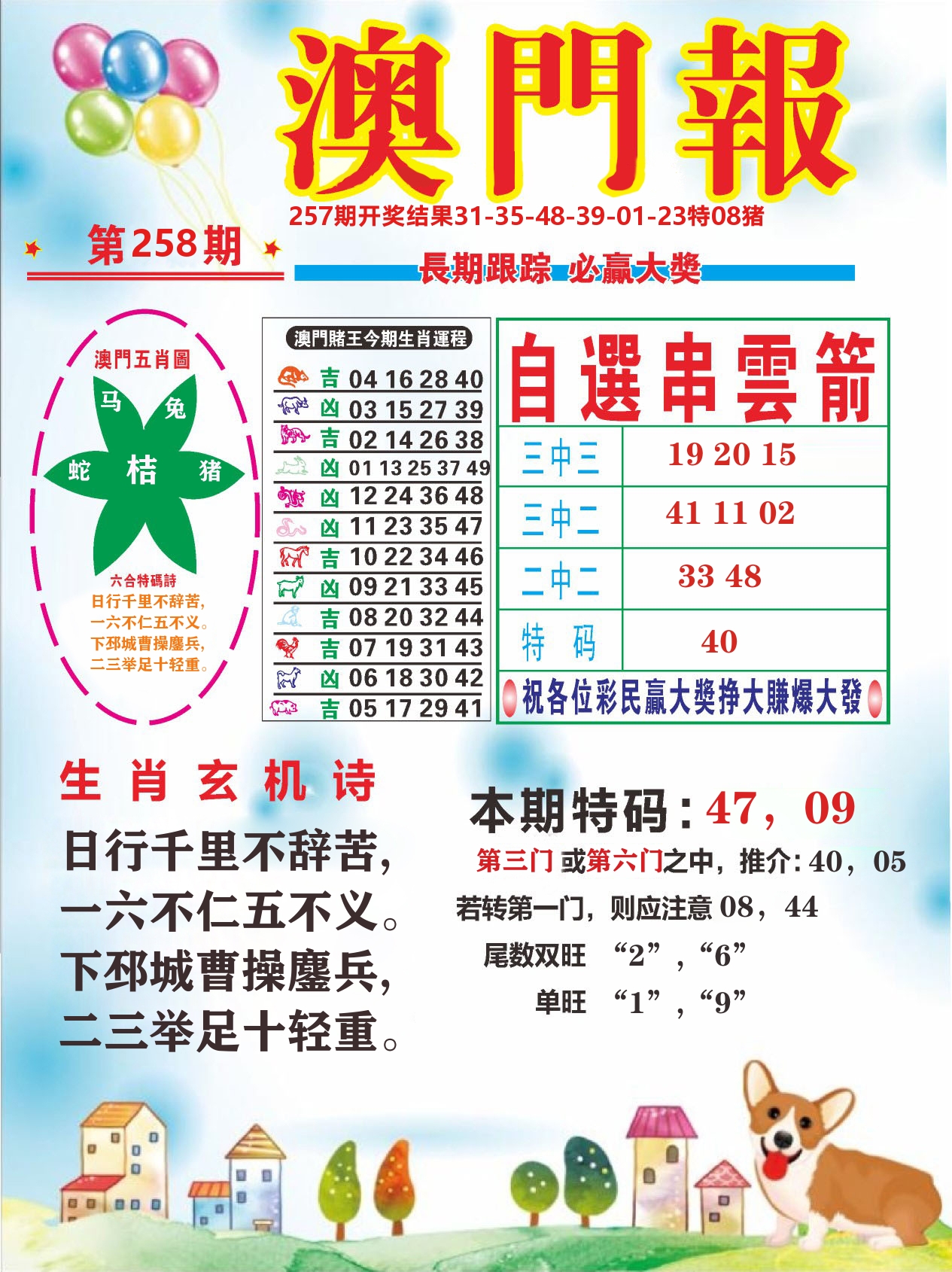 六合头条D 第258期
