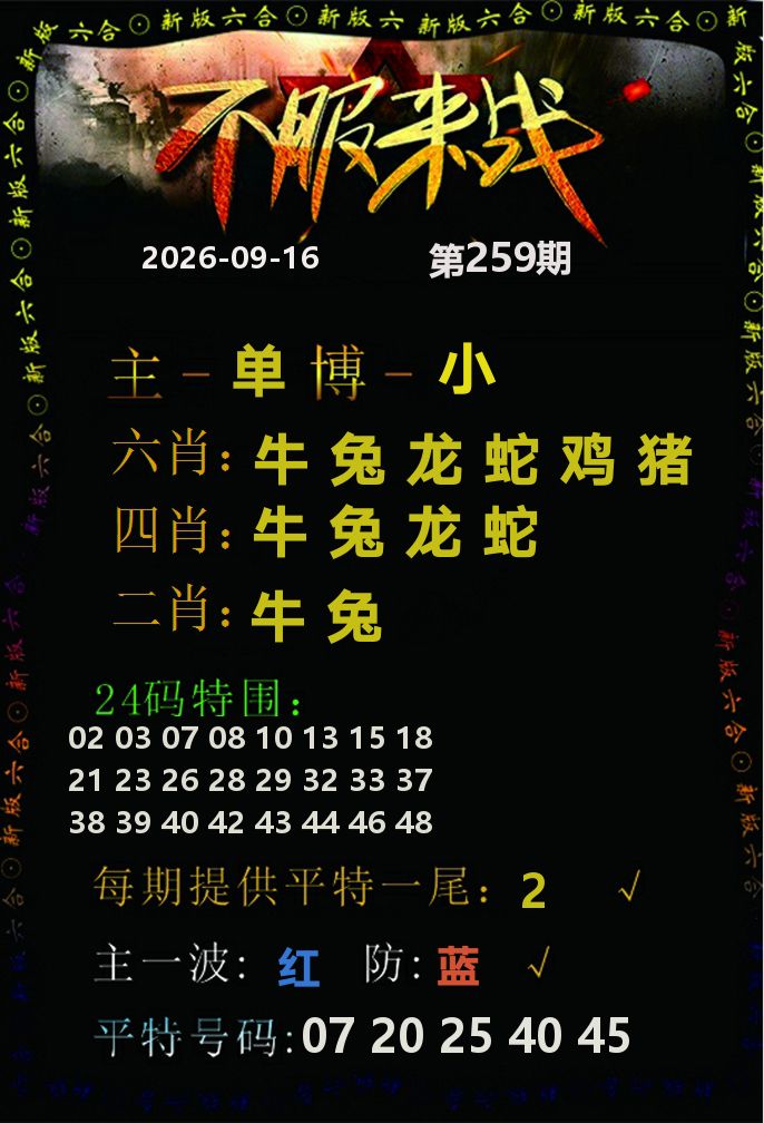 不服来战 第259期