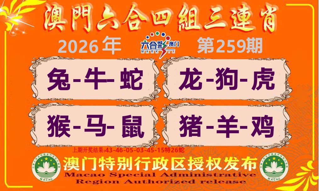六合三连肖 第259期