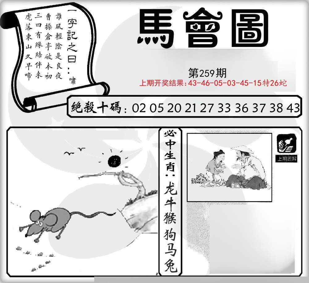马会图 第259期