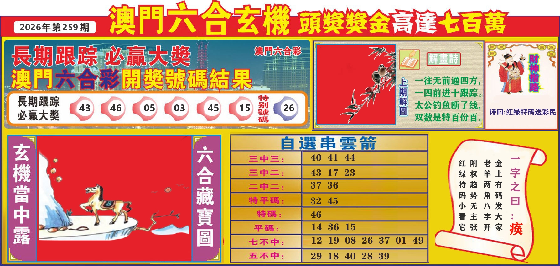 七星彩图C 第259期