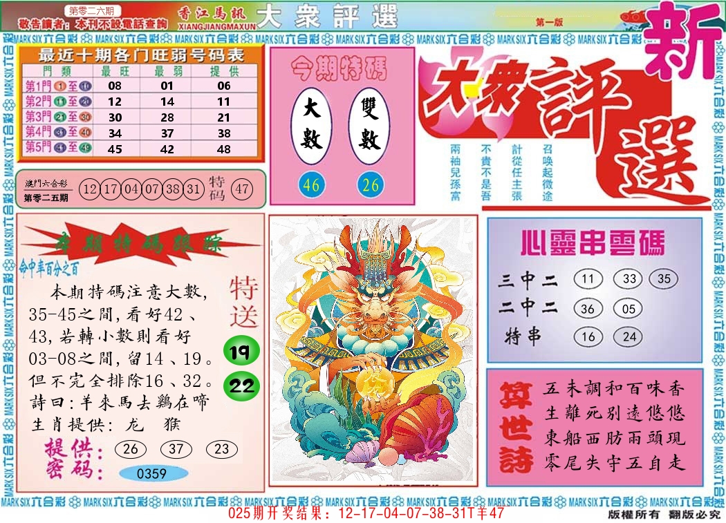 澳门大众评选 第26期