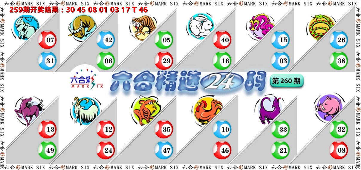 六合精选24码 第260期