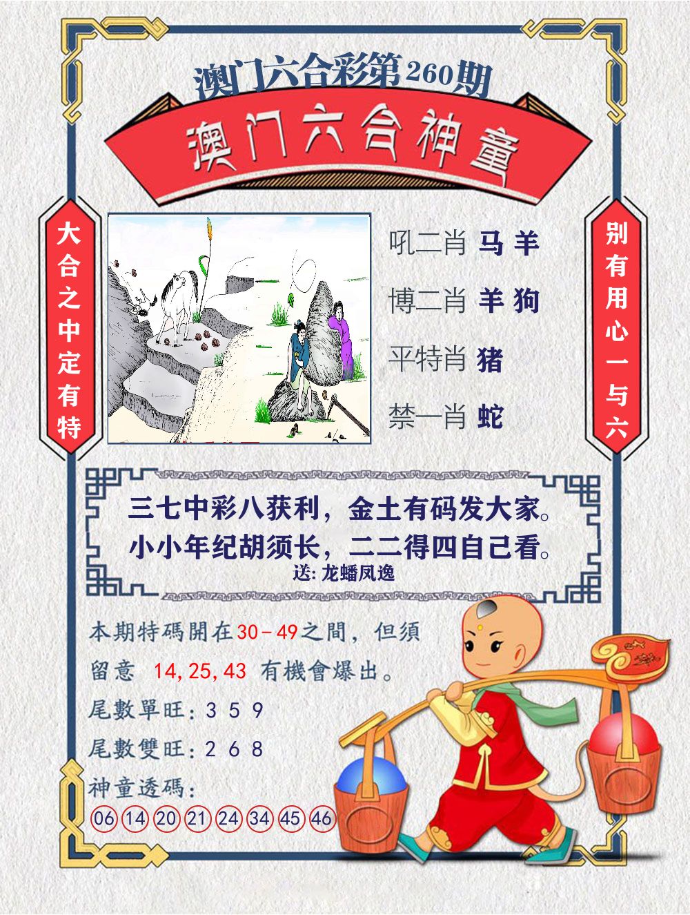 六合神童 第260期