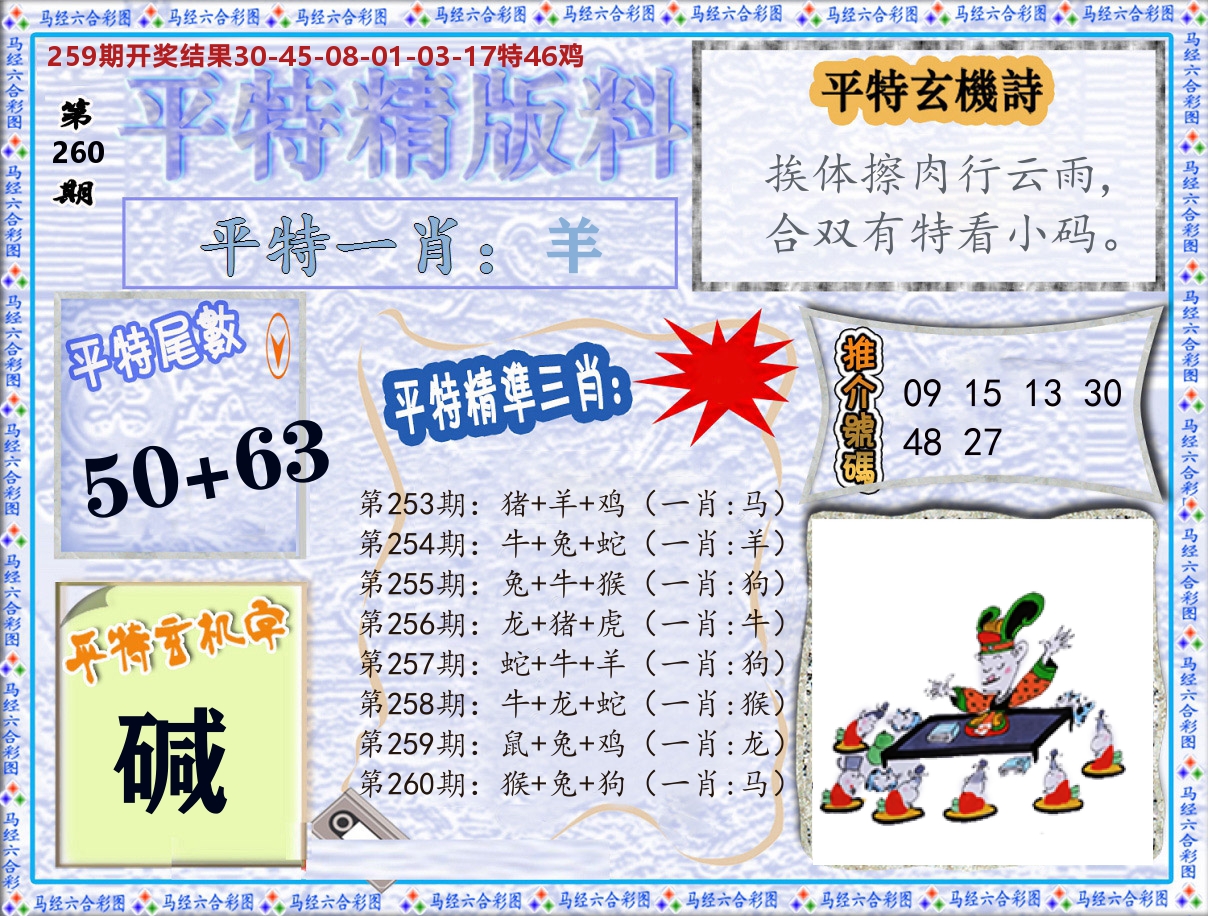 平特精版料 第260期