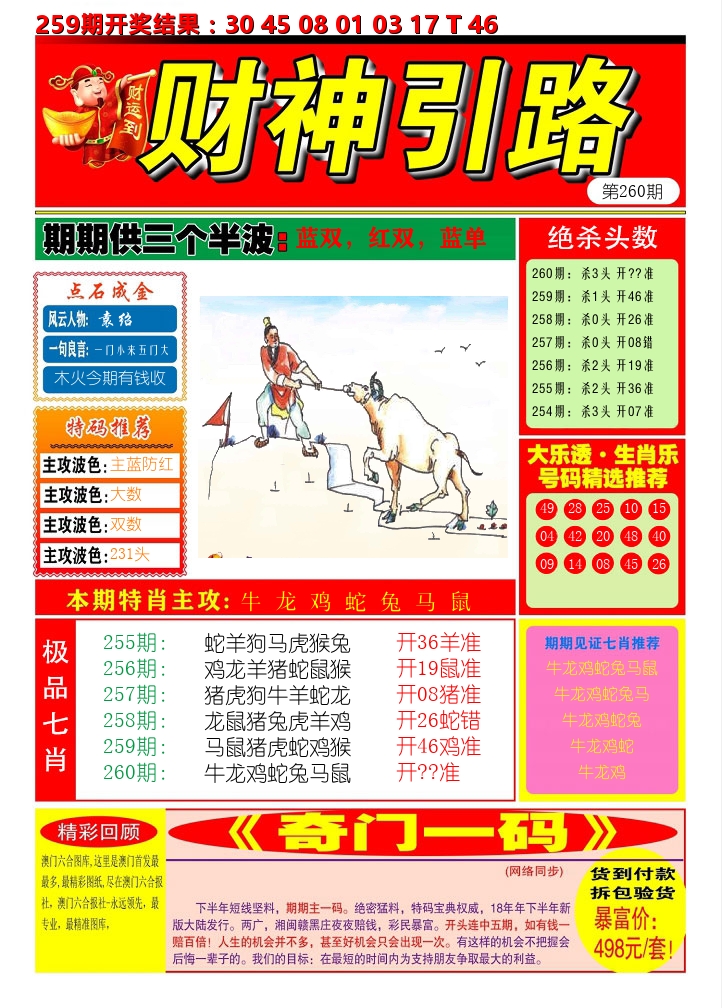 财神引路 第260期
