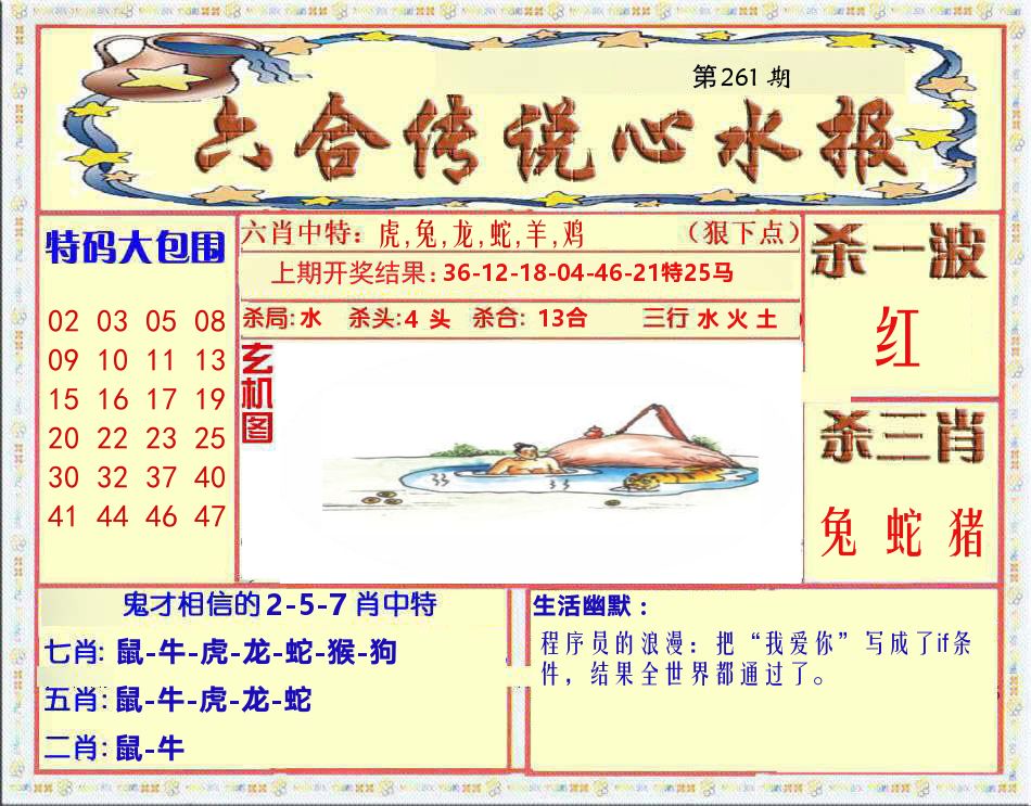六合传说心水报 第261期