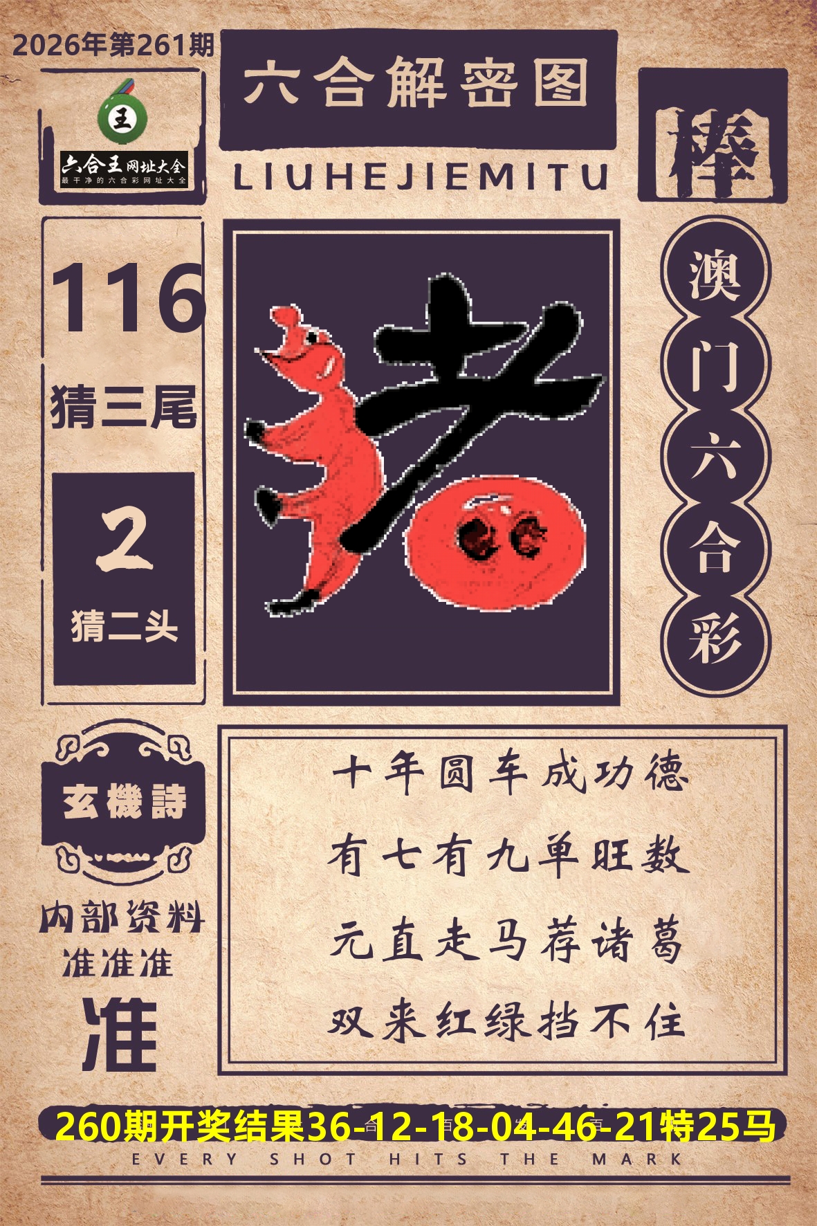 六合王六合解密 第261期